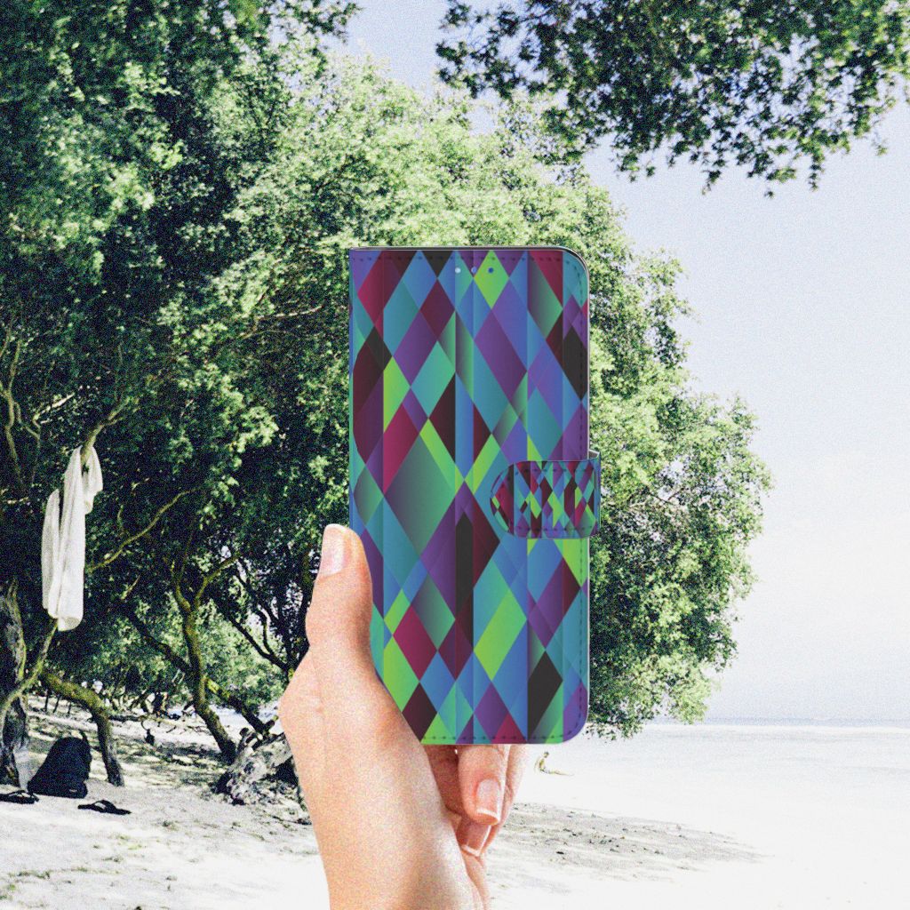 OPPO Find X3 Neo 5G Book Case Abstract Green Blue