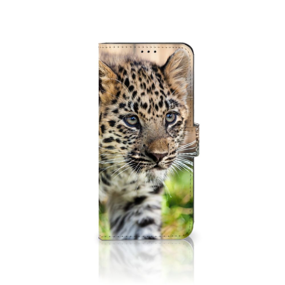 OPPO Find X5 Pro Telefoonhoesje met Pasjes Baby Luipaard