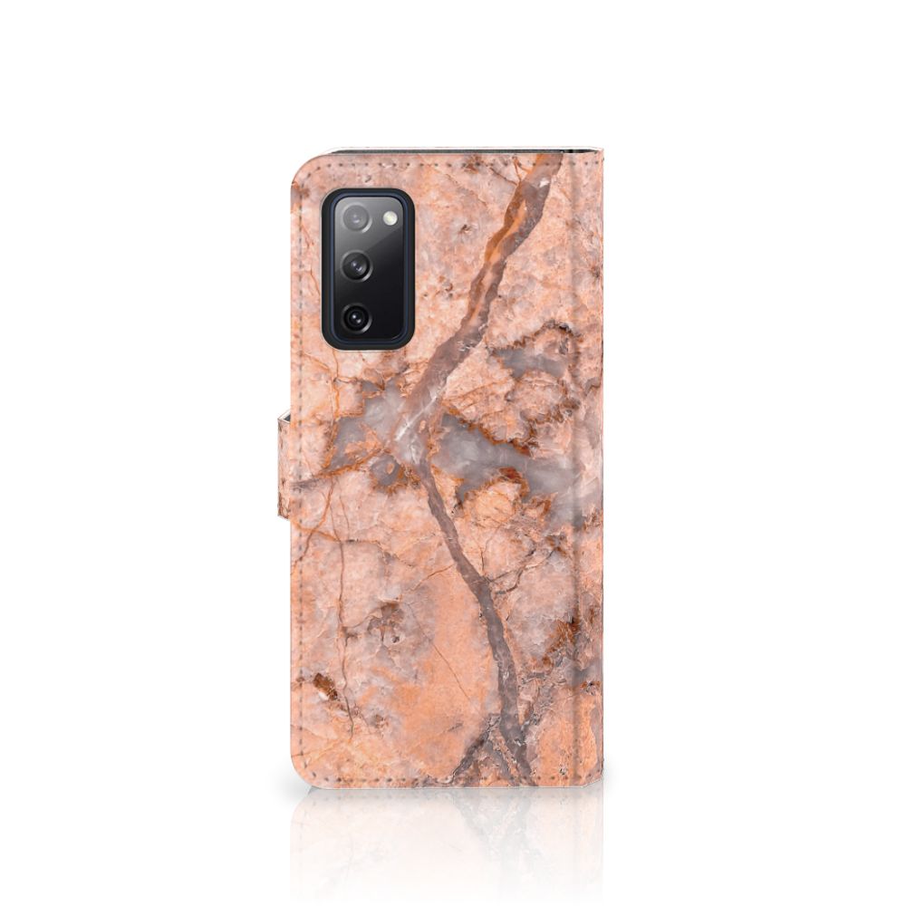 Samsung Galaxy S20 FE Bookcase Marmer Oranje