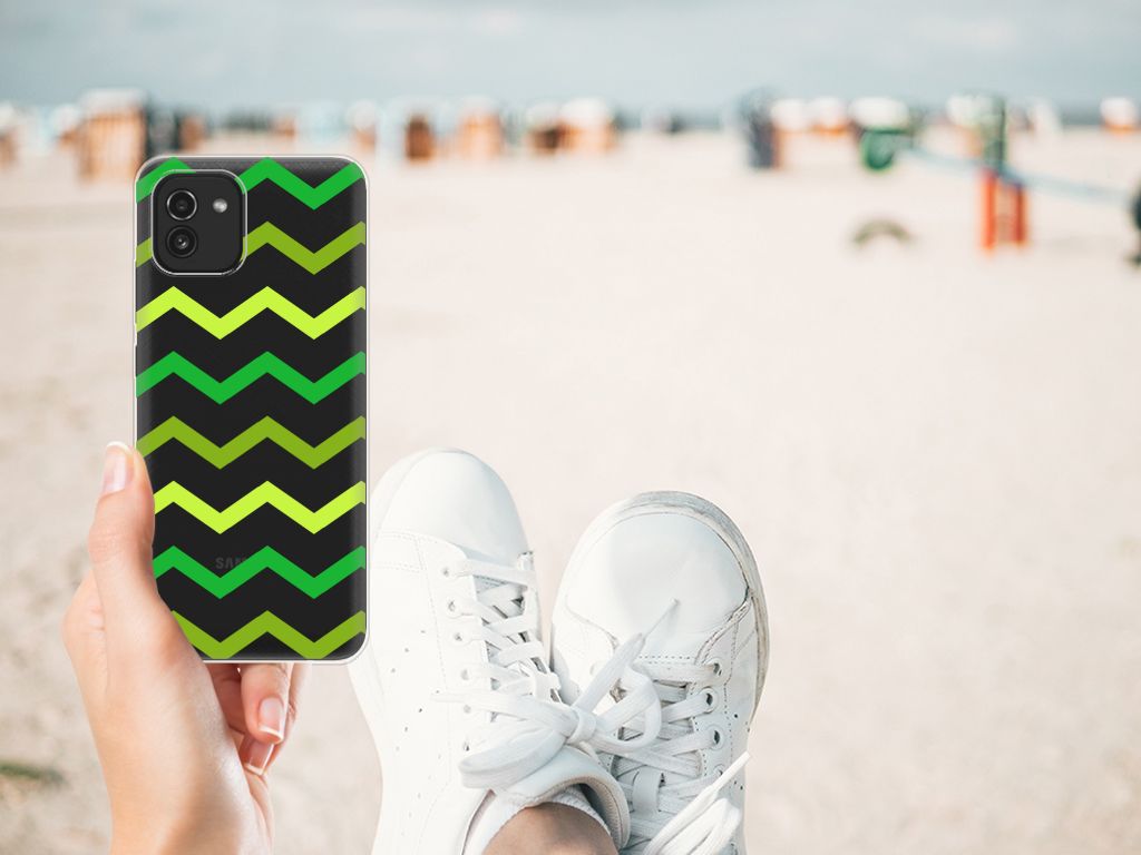 Samsung Galaxy A03 TPU bumper Zigzag Groen B2C Telecom