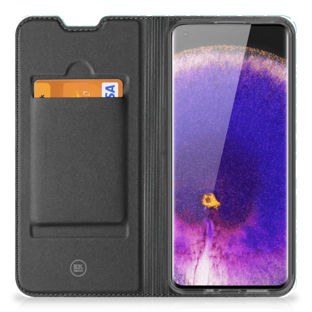 OPPO Find X5 Bookcase Cracks Blue