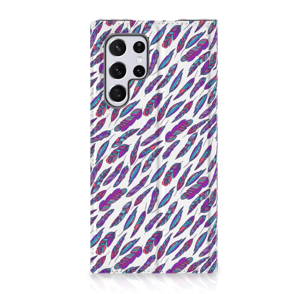 Samsung Galaxy S22 Ultra Hoesje met Magneet Feathers Color - B2C Telecom