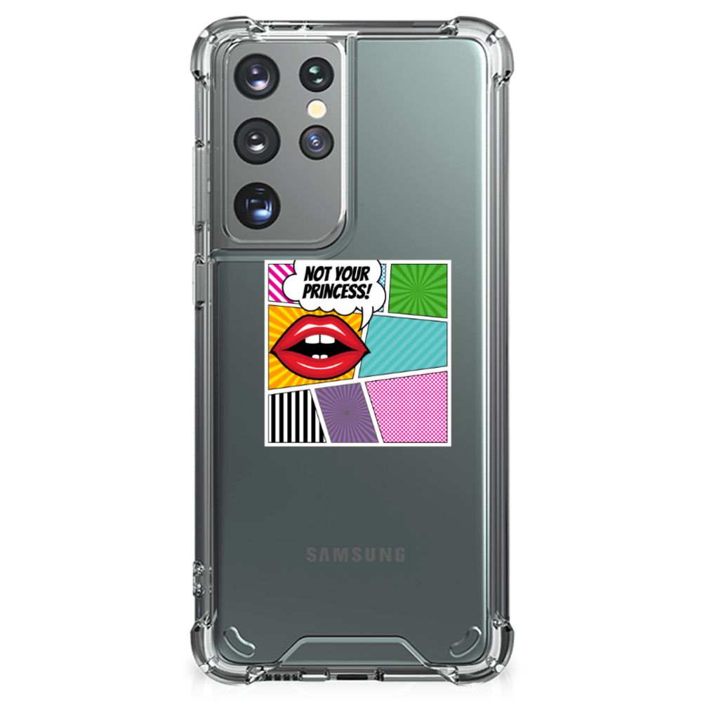 Samsung Galaxy S21 Ultra Anti Shock Bumper Case Popart Princess