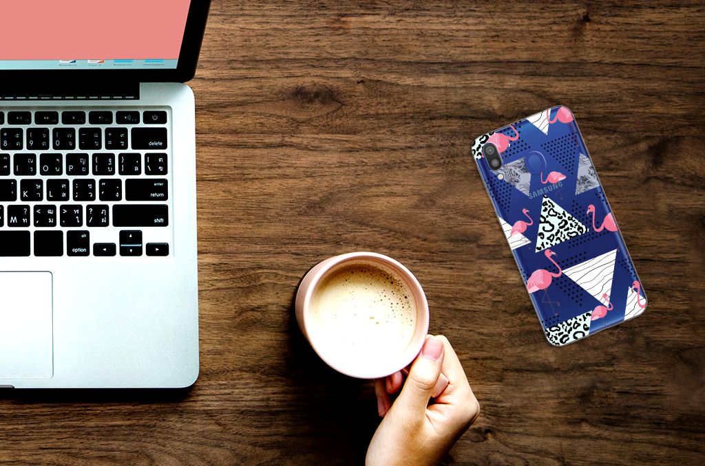 Samsung Galaxy M20 (Power) TPU Hoesje Flamingo Triangle