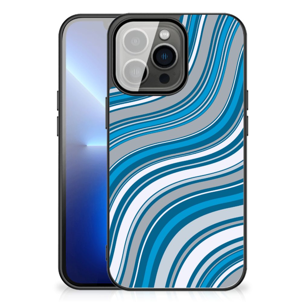 iPhone 13 Pro Max Back Case Waves Blue