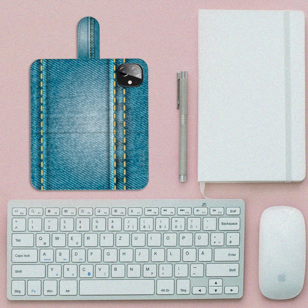 Apple iPhone 12 Mini Wallet Case met Pasjes Jeans