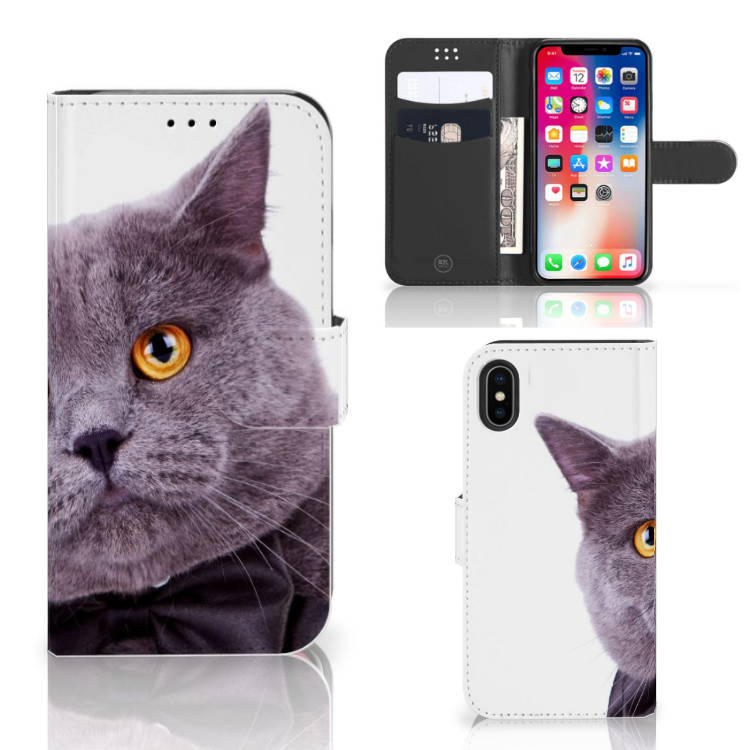 Apple iPhone X | Xs Telefoonhoesje met Pasjes Kat