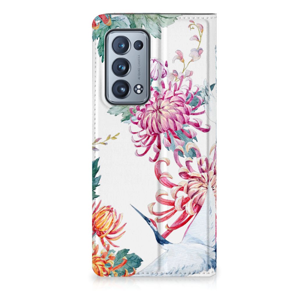 OPPO Reno 6 Pro Plus 5G Hoesje maken Bird Flowers - B2C Telecom
