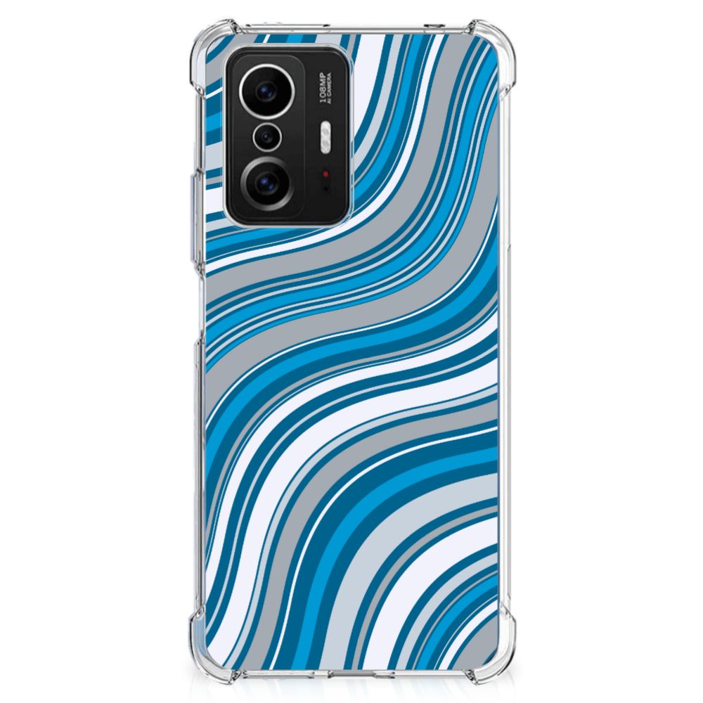 Xiaomi 11T | 11T Pro Doorzichtige Silicone Hoesje Waves Blue