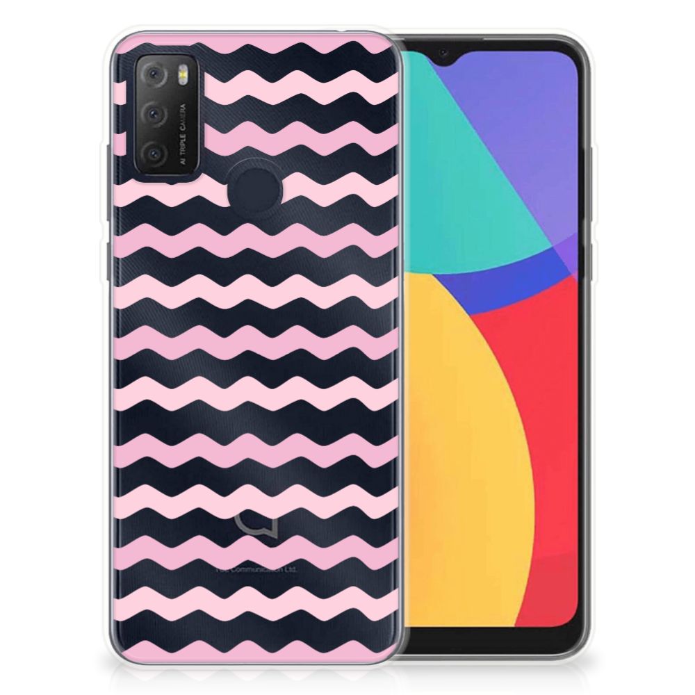 Alcatel 1S (2021) TPU bumper Waves Roze B2C Telecom