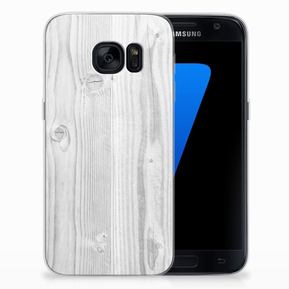 Samsung Galaxy S7 Bumper Hoesje White Wood