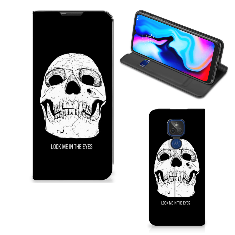 Mobiel BookCase Motorola Moto G9 Play Skull Eyes - B2C Telecom