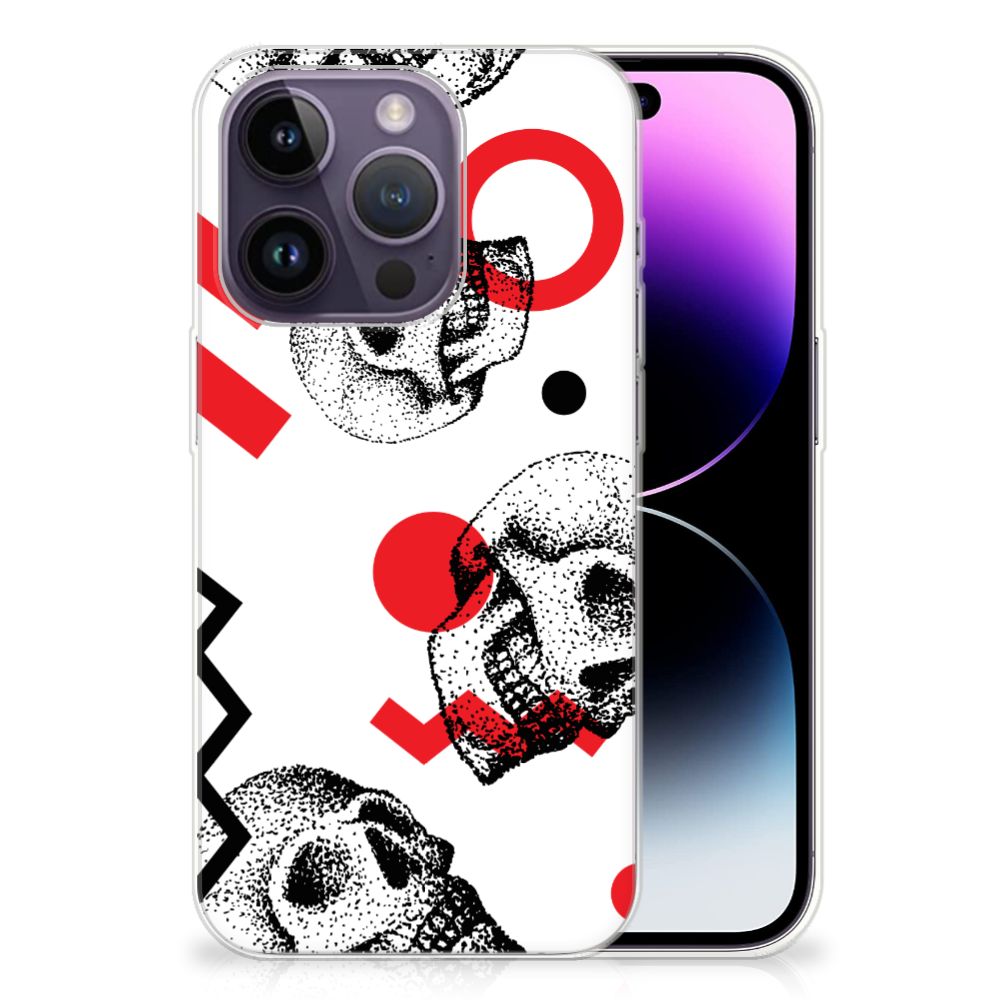 Silicone Back Case Apple iPhone 14 Pro Skull Red B2C Telecom