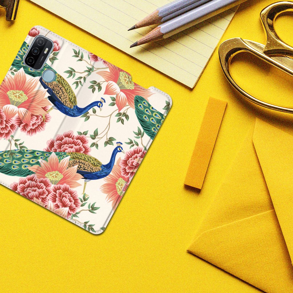 Hoesje maken voor OPPO A53 | A53s Pink Peacock - B2C Telecom