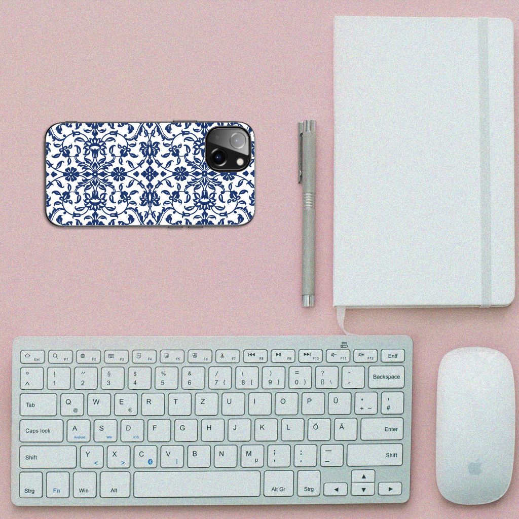 Apple iPhone 13 Bloemen Hoesje Flower Blue B2C Telecom