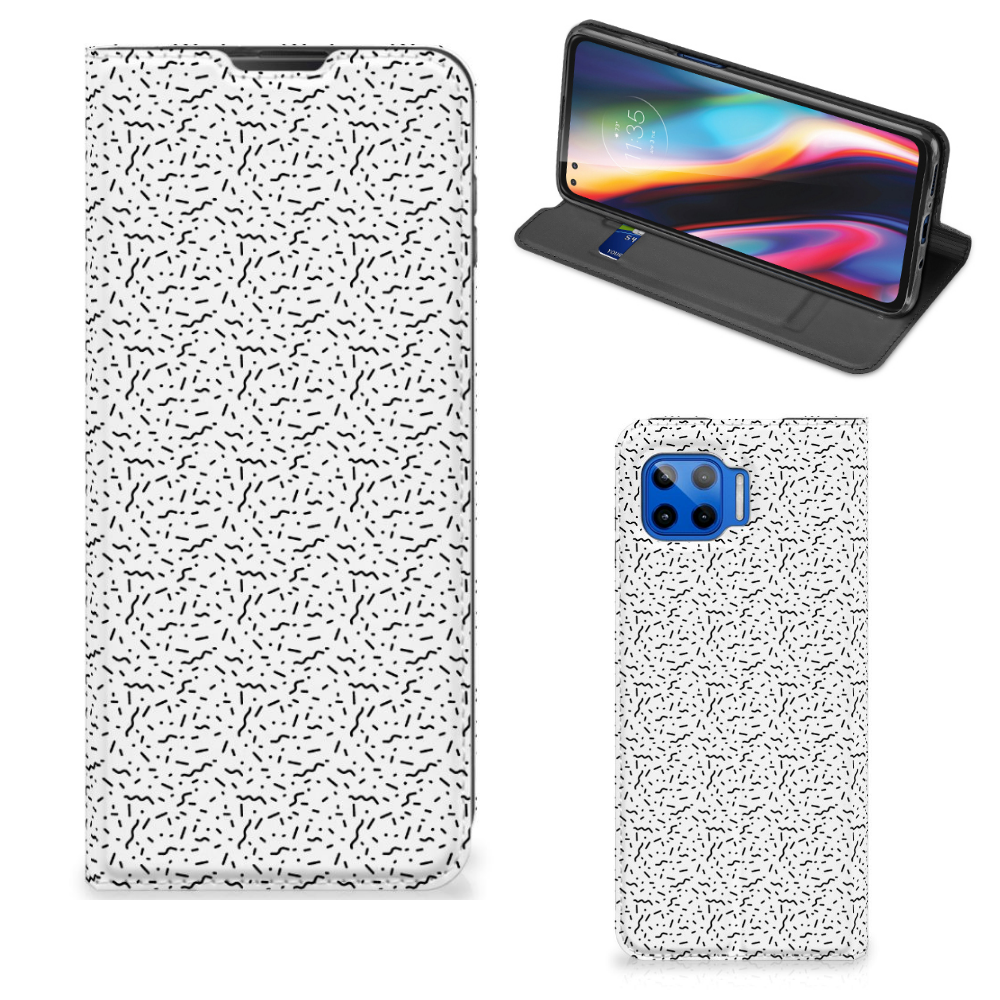 Motorola Moto G 5G Plus Hoesje met Magneet Stripes Dots - B2C Telecom
