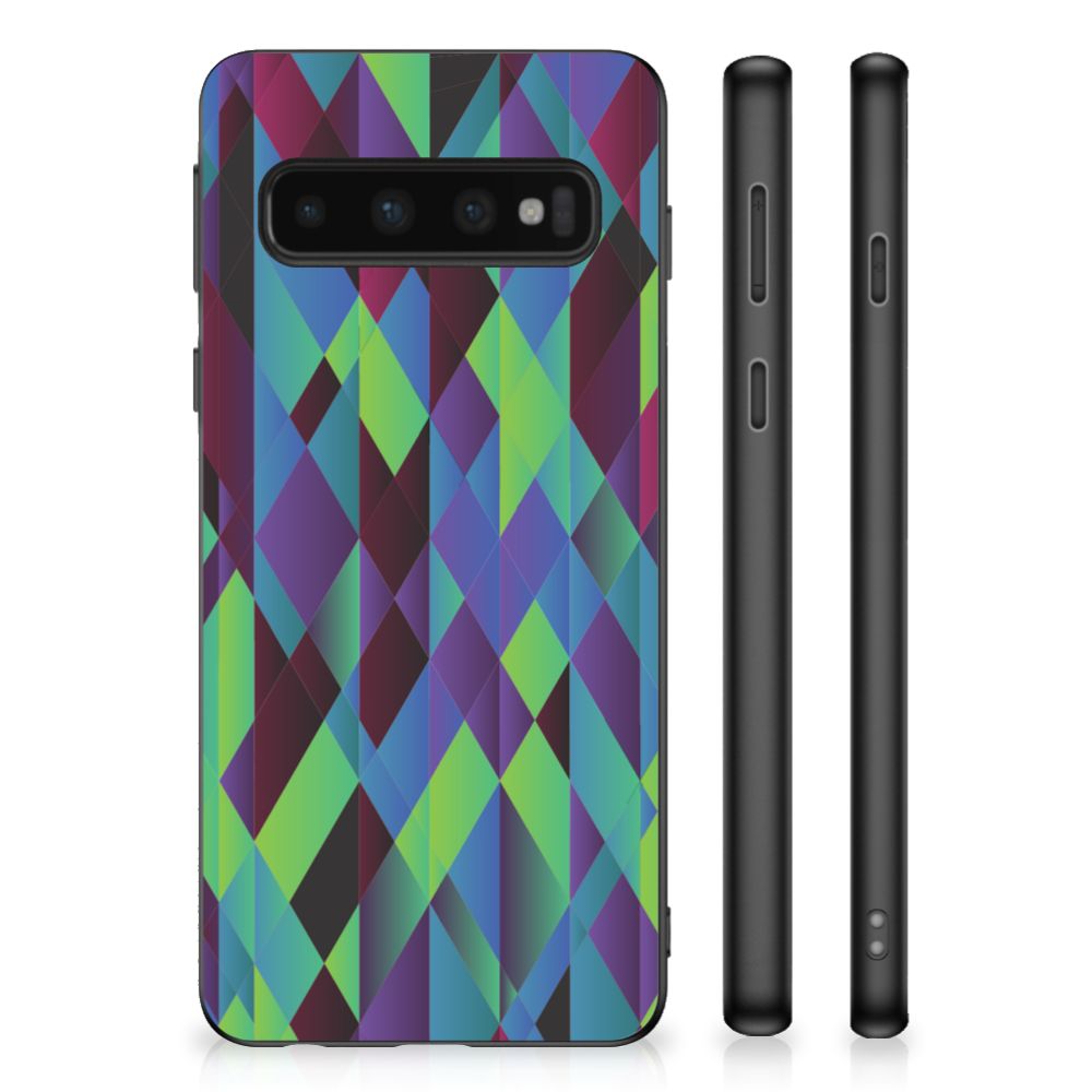 Samsung Galaxy S10 Grip Case Abstract Green Blue