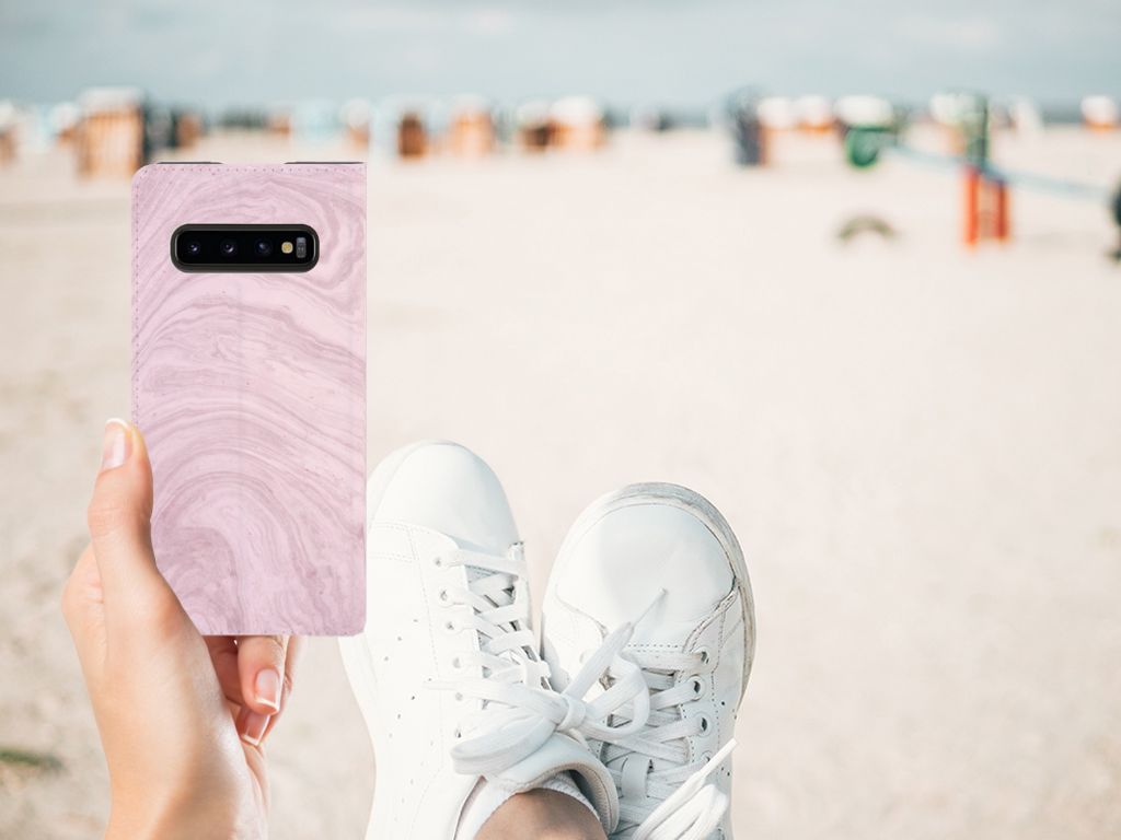 Samsung Galaxy S10 Standcase Marble Pink - Origineel Cadeau Vriendin
