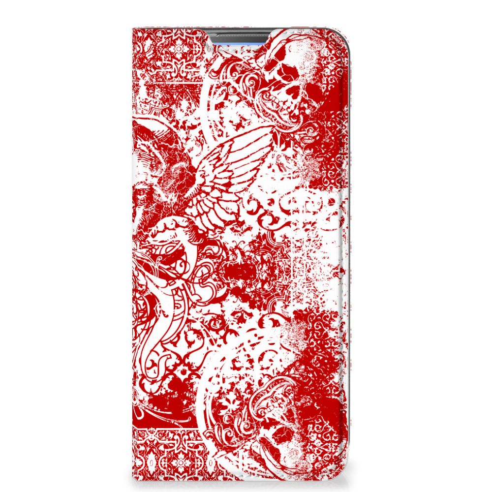 Mobiel BookCase OPPO A53 | A53s Angel Skull Rood - B2C Telecom