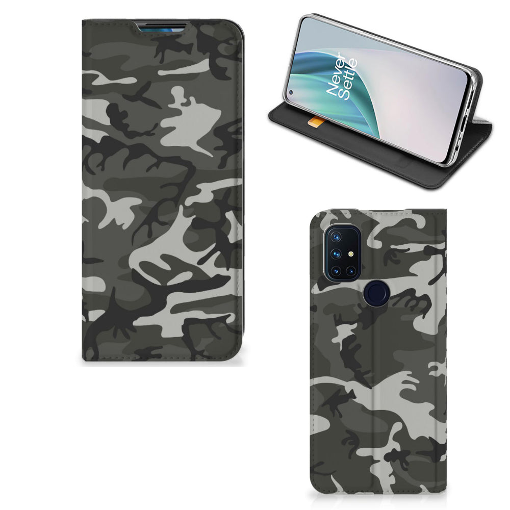 OnePlus Nord N10 5G Hoesje met Magneet Army Light