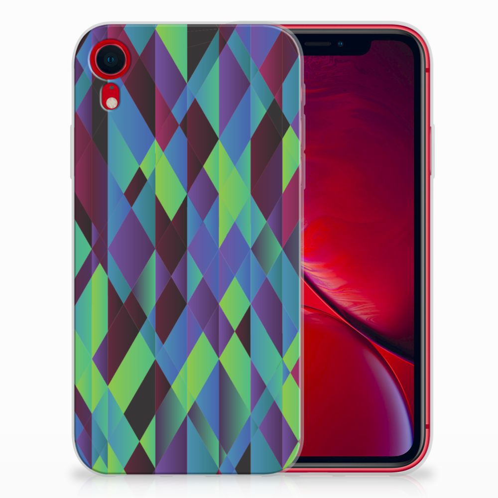 Apple iPhone Xr TPU Hoesje Abstract Green Blue