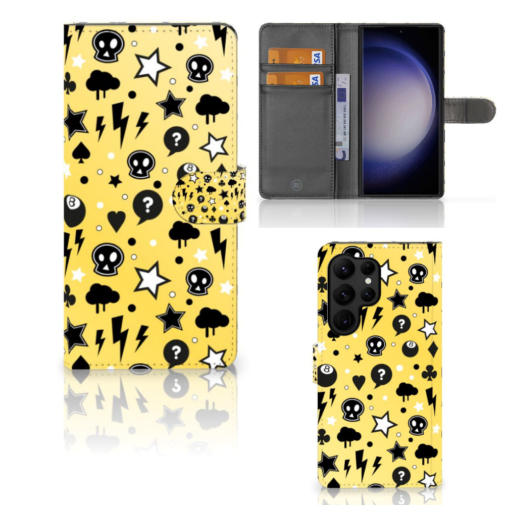 Telefoonhoesje met Naam Samsung Galaxy S23 Ultra Punk Geel