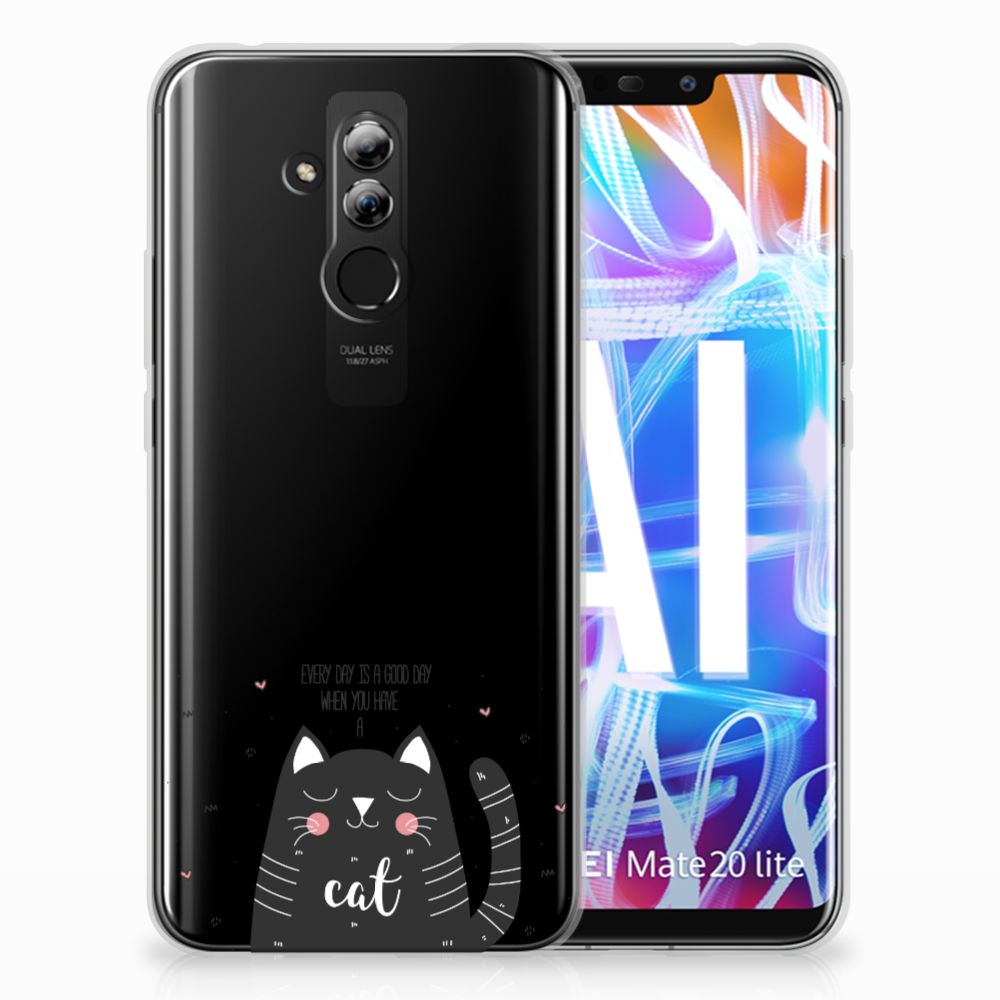 Huawei Mate 20 Lite Telefoonhoesje met Naam Cat Good Day