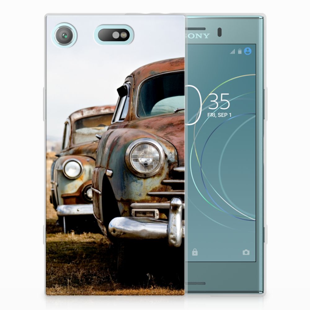 Sony Xperia XZ1 Compact Siliconen Hoesje met foto Vintage Auto