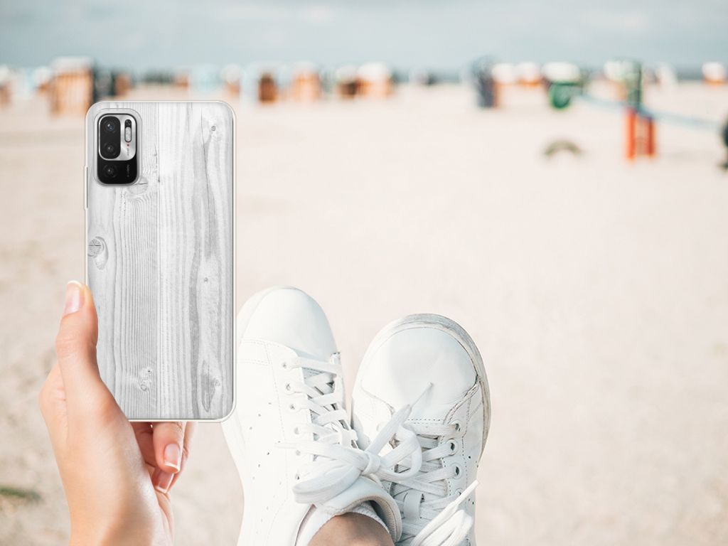 Xiaomi Redmi Note 10/10T 5G | Poco M3 Pro Bumper Hoesje White Wood