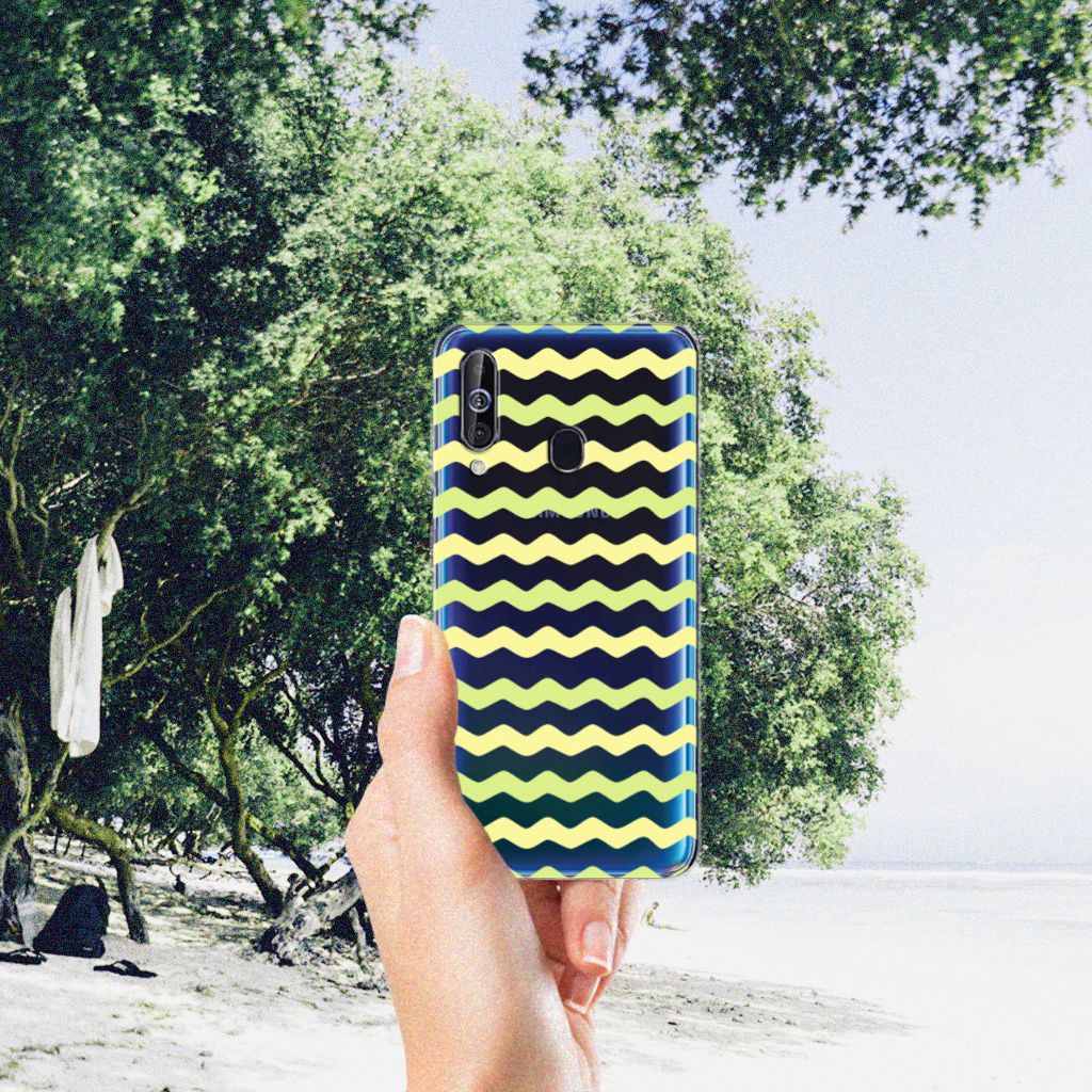 Samsung Galaxy A60 TPU bumper Waves Yellow