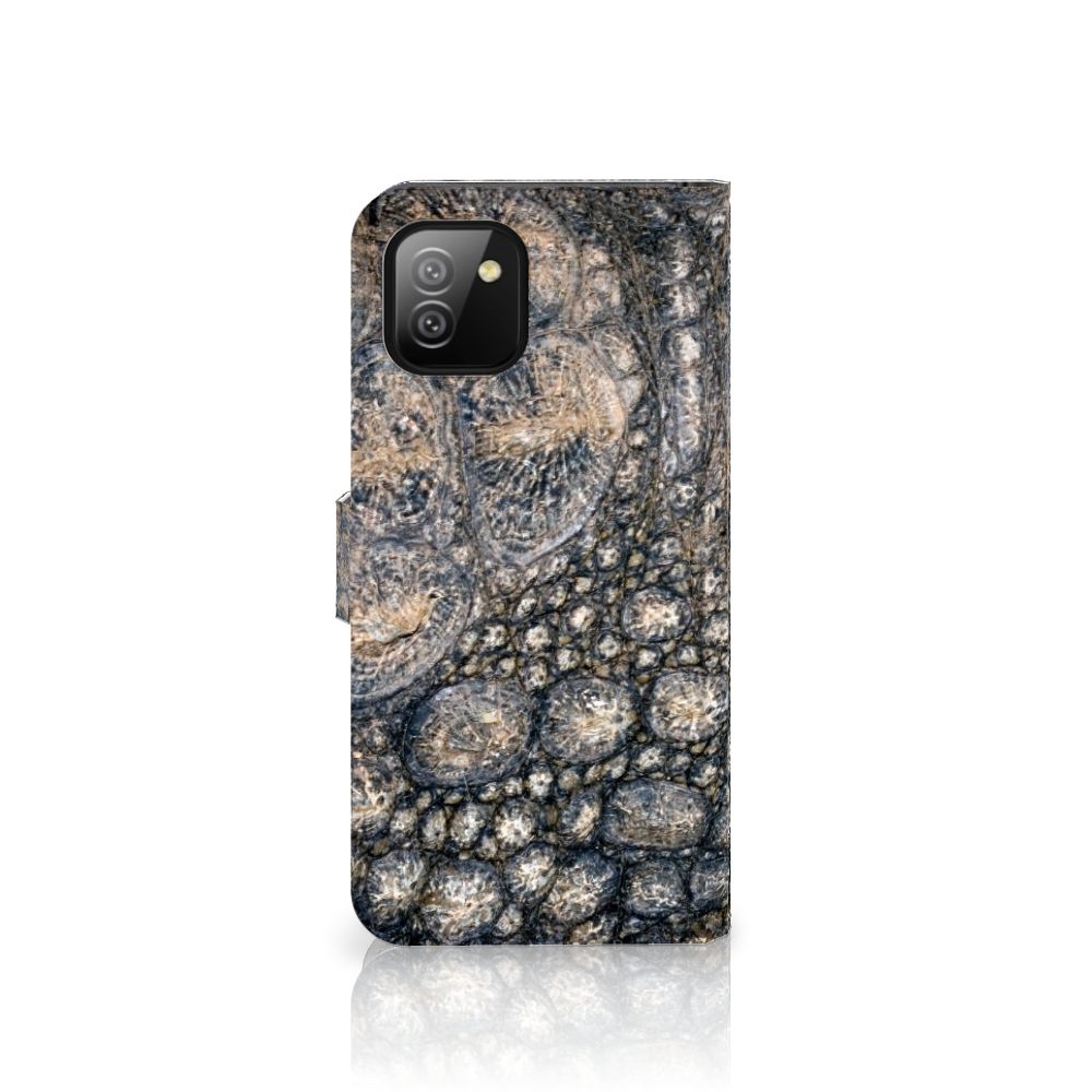 Samsung Galaxy A03 Telefoonhoesje met Pasjes Krokodillenprint