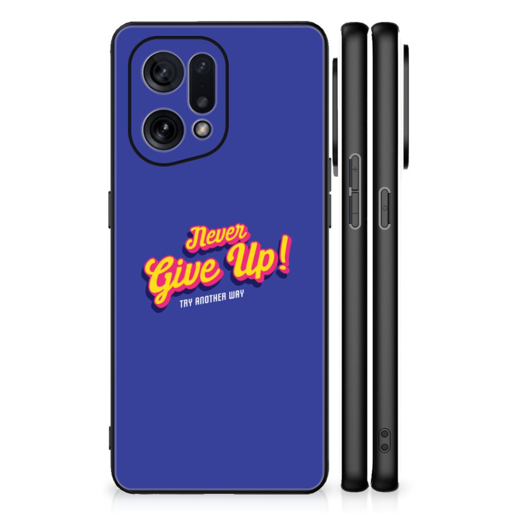 OPPO Find X5 Telefoon Hoesje met tekst Never Give Up