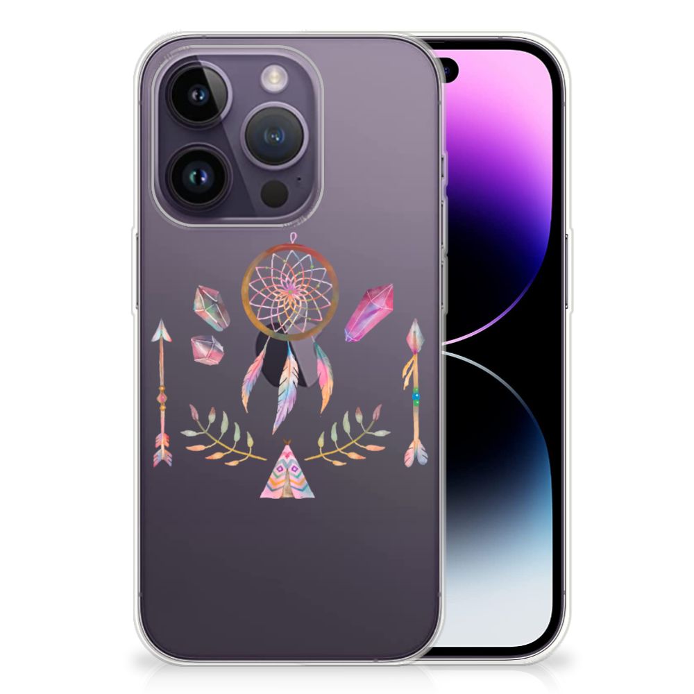 Apple iPhone 14 Pro Telefoonhoesje met Naam Boho Dreamcatcher B2C Telecom