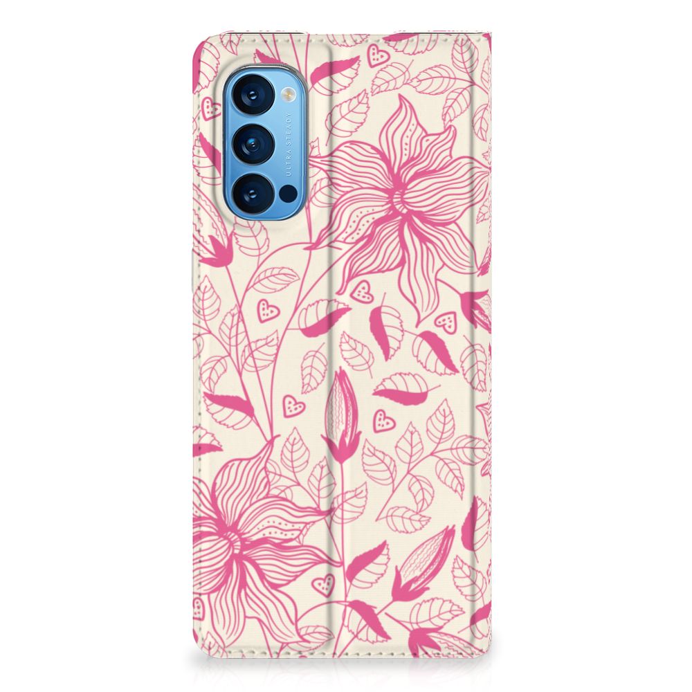 OPPO Reno4 Pro 5G Smart Cover Pink Flowers - B2C Telecom