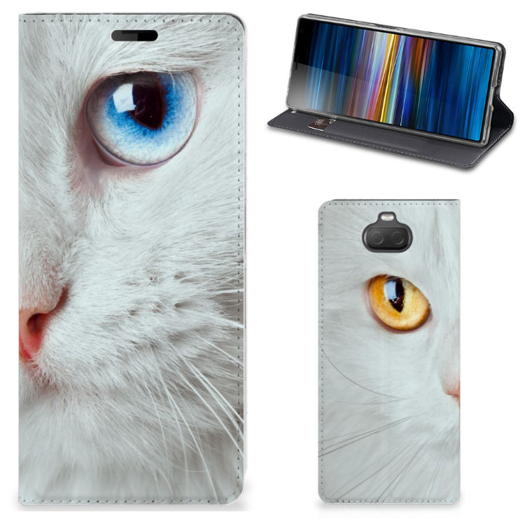 Sony Xperia 10 Hoesje maken Witte Kat