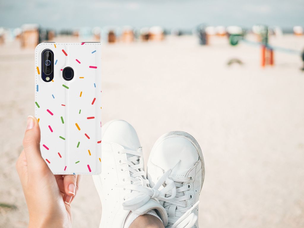 Samsung Galaxy A60 Flip Style Cover Donut Roze