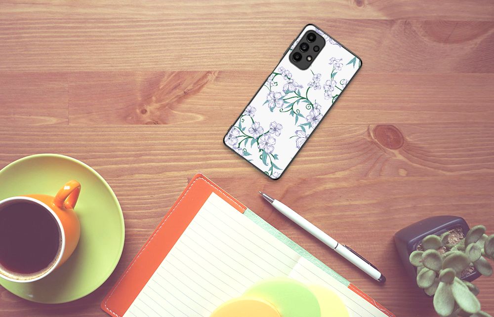 Samsung Galaxy A13 4G Uniek Bloemen Hoesje Blossom White B2C Telecom