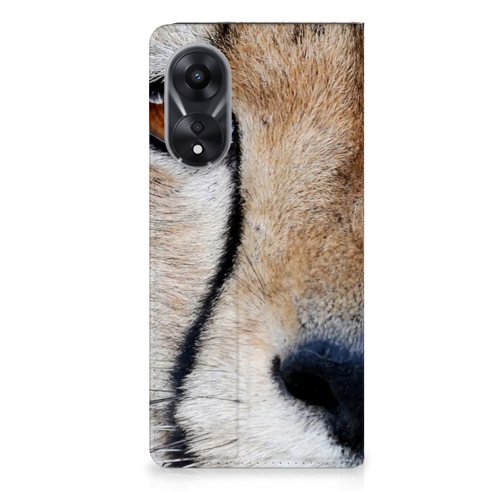 OPPO A78 | A58 5G Hoesje maken Cheetah met close-up afbeelding van een jachtluipaard.