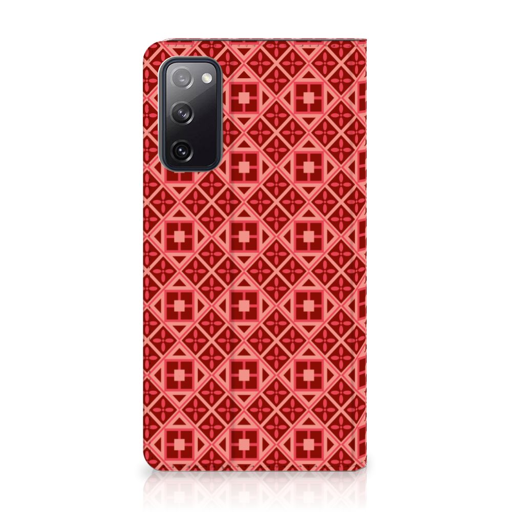 Samsung Galaxy S20 FE Hoesje met Magneet Batik Rood - B2C Telecom