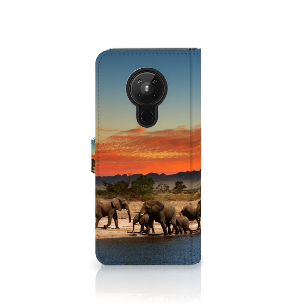 Nokia 5.3 Telefoonhoesje met Pasjes Olifanten