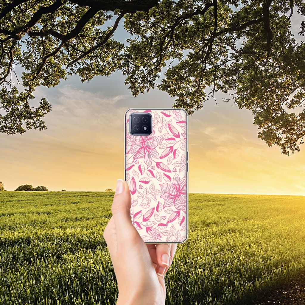 OPPO A53 5G | OPPO A73 5G TPU Case Pink Flowers