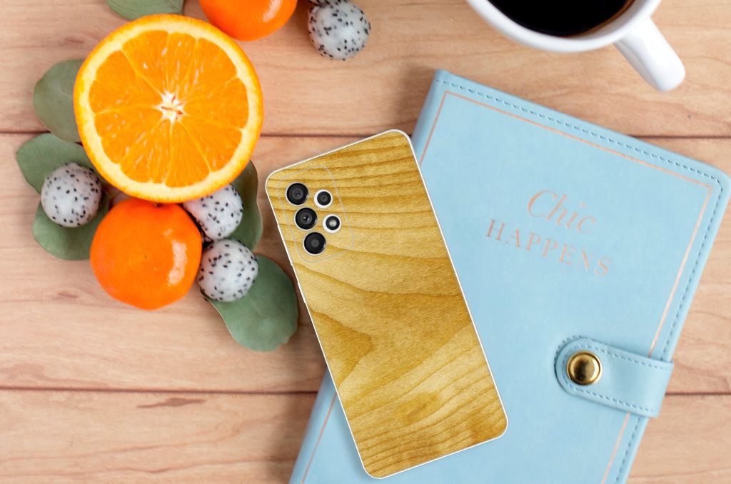 Samsung Galaxy A73 5G Bumper Hoesje Licht Hout B2C Telecom