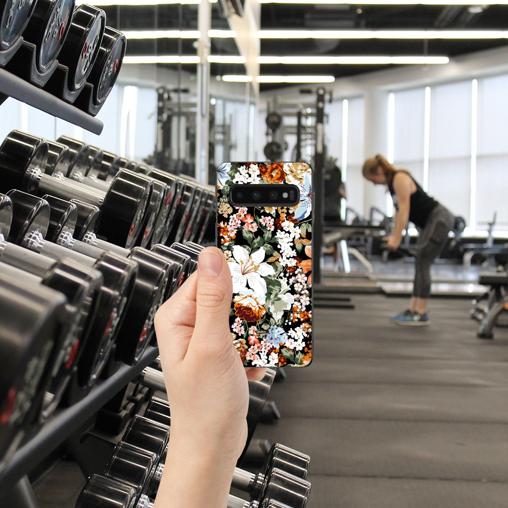 Skin Case voor Samsung Galaxy S10 Dark Flowers B2C Telecom