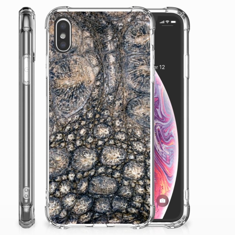 Apple iPhone Xs Max Case Anti-shock Krokodillenprint