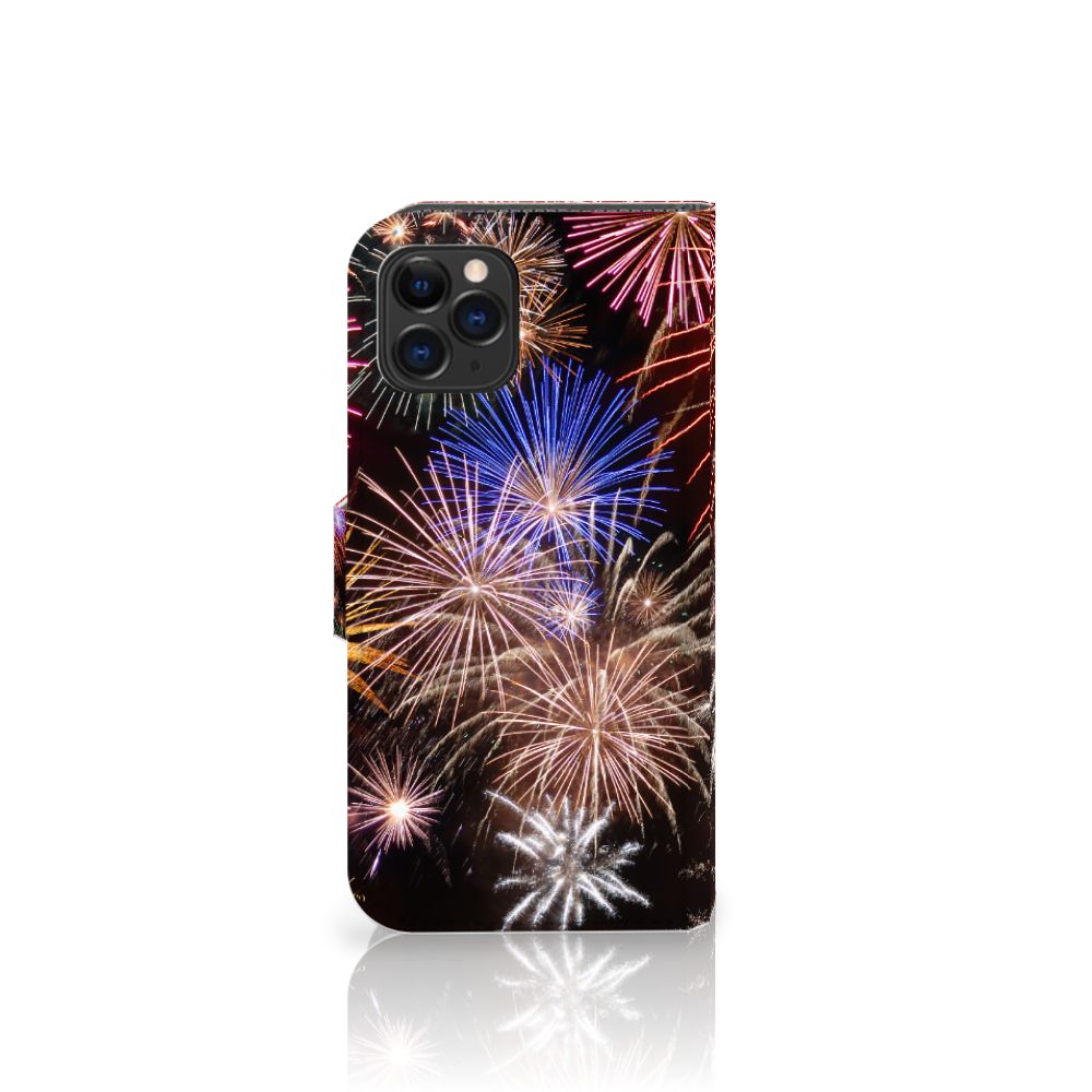 Apple iPhone 11 Pro Wallet Case met Pasjes Vuurwerk