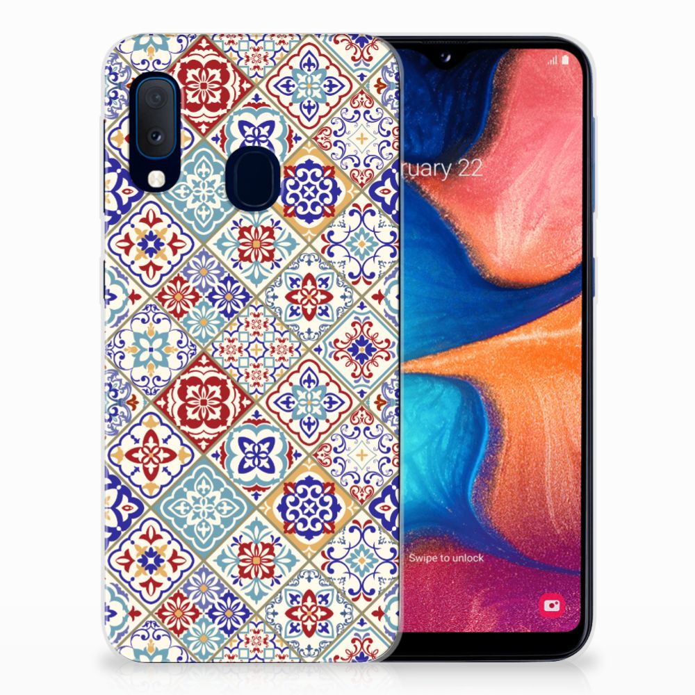 Samsung Galaxy A20e TPU Siliconen Hoesje Tiles Color