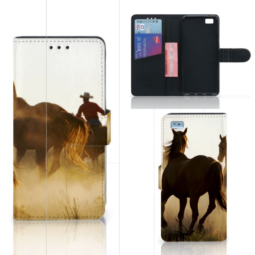 Huawei Ascend P8 Lite Telefoonhoesje met Pasjes Design Cowboy