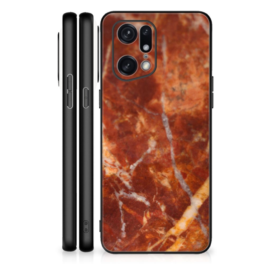 OPPO Find X5 Pro Marmeren Print Telefoonhoesje Marmer Bruin