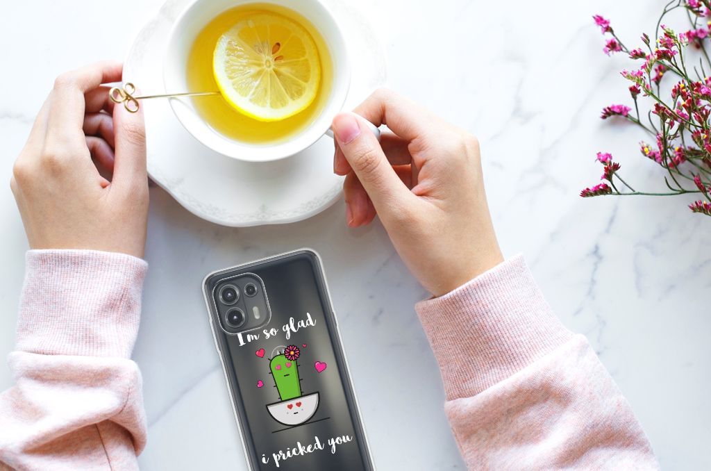 Motorola Edge 20 Lite Telefoonhoesje met Naam Cactus Glad B2C Telecom