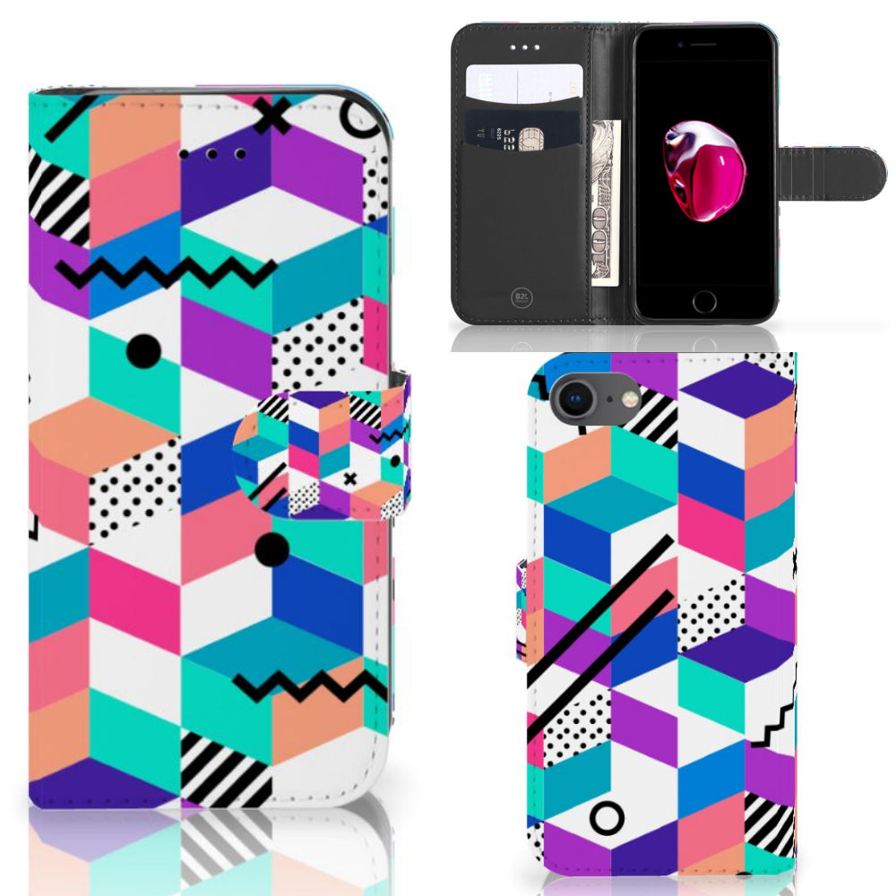 iPhone 7 | 8 | SE (2020) | SE (2022) Book Case Blokken Kleurrijk